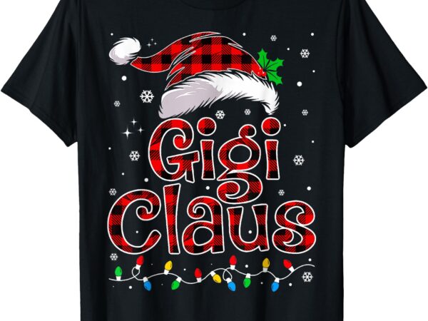 Gigi claus christmas lights pajama family matching t-shirt