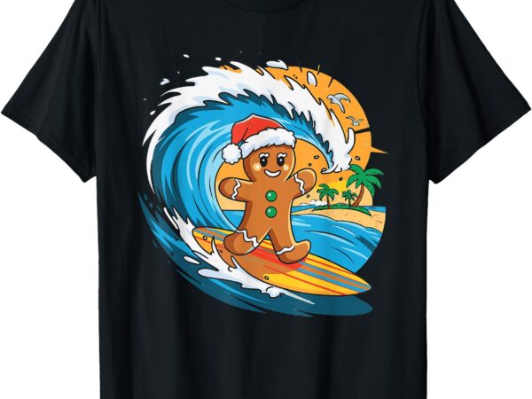 Gingerbread surfing t-shirt