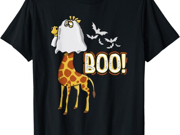 Giraffe boo halloween fun costume party t-shirt