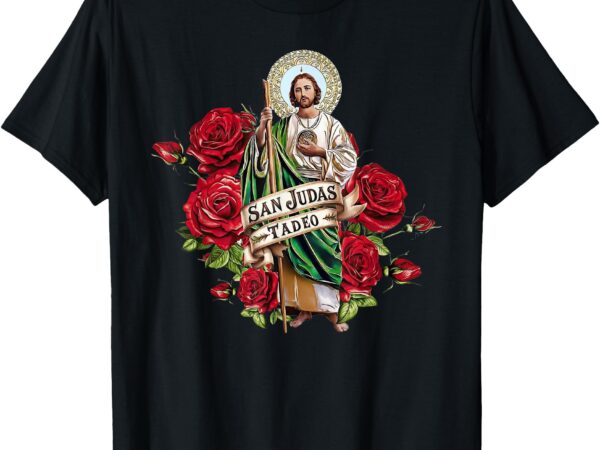 Girls women red roses san judas tadeo con bandera de méxico t-shirt