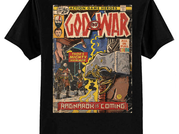 God of war ragnarök comic book cover fan art classic t-shirt