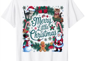 Golden Merry Little Christmas Little Things Holidays Vintage Graphic ltsp