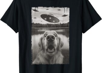 Golden Retriever Selfie with UFO – Funny Golden Retriever T-ShirtGolden Retriever Selfie with UFO – Funny Golden Retriever T-Shirt