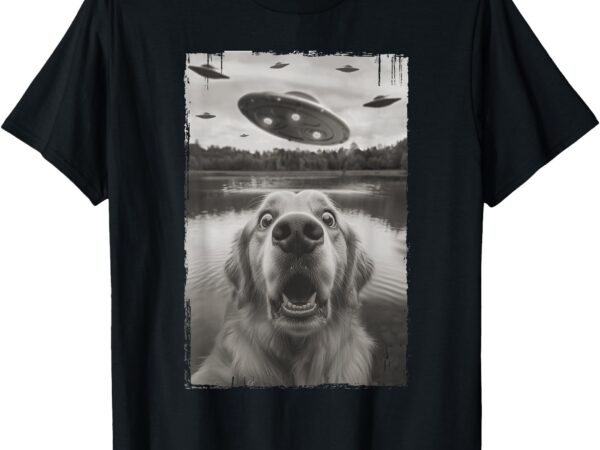 Golden retriever selfie with ufo – funny golden retriever t-shirtgolden retriever selfie with ufo – funny golden retriever t-shirt