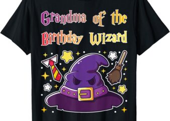 Grandma of Birthday Wizard 9th Birthday Magic Theme Party T-Shirt