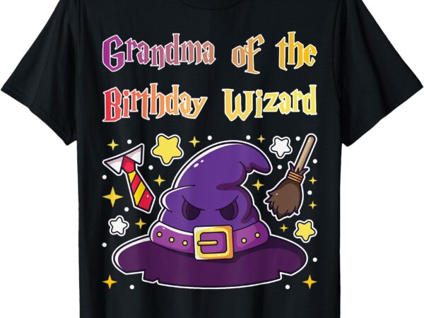 Grandma of birthday wizard 9th birthday magic theme party t-shirt