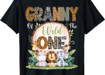 Granny Of The Wild One First Birthday Safari Woodland T-Shirt