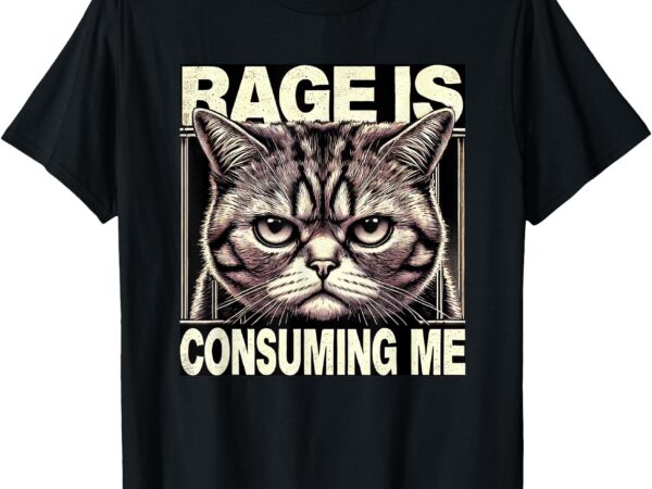 Graphic tee women men rage is consuming me funny cat meme t-shirt