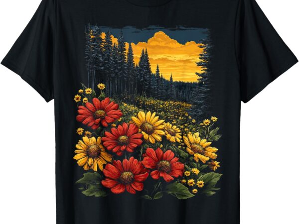 Graphic tees for women teens kids nature flowers vintage t-shirt