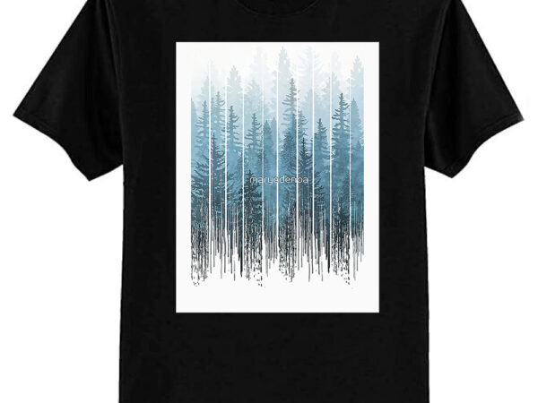 Grunge dripping turquoise misty forest classic t-shirt