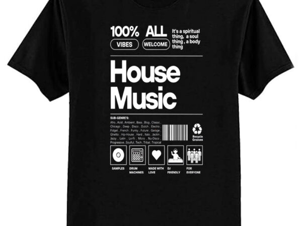 House music – product label (white) t-shirt