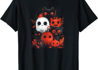 Halloween Black Cats and Ghost Fun T-Shirt