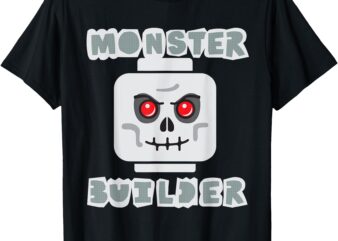 Halloween Building Bricks Monster Builder Skull Head funny T-Shirt