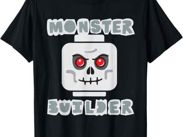 Halloween building bricks monster builder skull head funny t-shirt