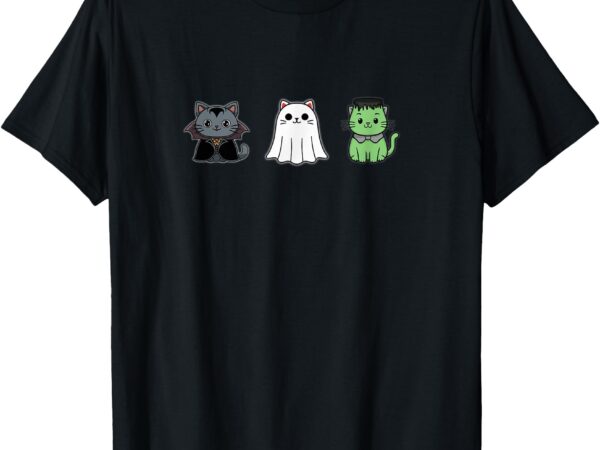 Halloween cat dracula ghost frankenstein cats trick or treat t-shirt