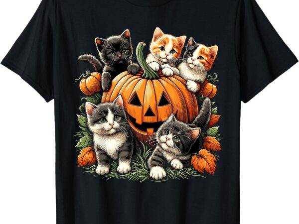 Halloween cat pumpkin t-shirt