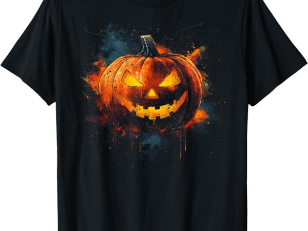 Halloween evil smiling orange pumpkin t-shirt