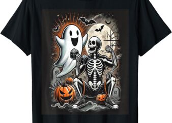 Halloween Fitness Gym Workout Shirt With Fun Fall Design. T-Shirt