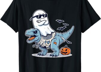 Halloween Ghost Riding Zombie T-Rex FUNNY Halloween Costume T-Shirt