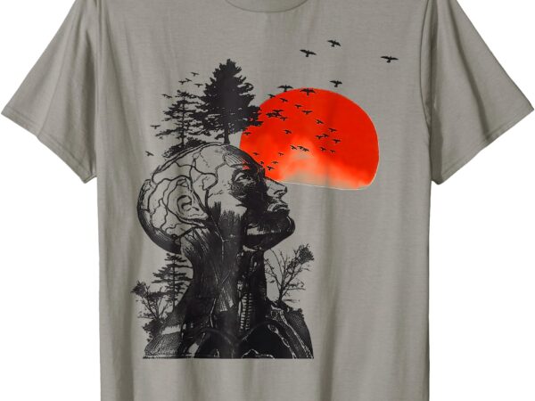 Halloween hangover human tree graphic t-shirt