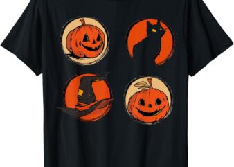 Halloween Hat Pumpkin Cat Costume Men Women Funny T-Shirt