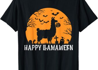 Halloween Llama Happy Llamaween T-Shirt