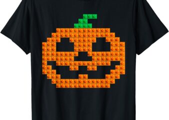 Halloween Master Builder Pumpkin Brick Building Block Boys T-Shirt