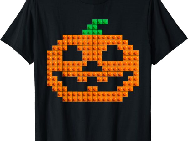 Halloween master builder pumpkin brick building block boys t-shirt