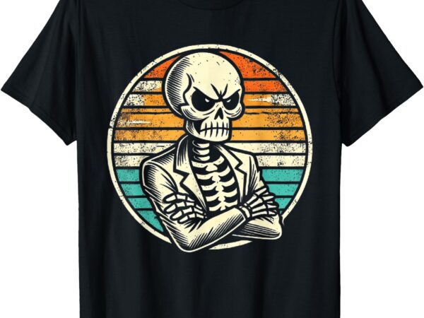 Halloween skeleton grumpy skeleton men boys vintage costume t-shirt