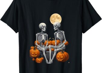 Halloween Skeletons in Pumpkin Patch T-Shirt