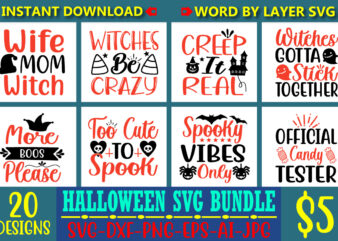 Halloween Svg Bundle, Halloween Svg, Halloween Vector, Sarcastic Svg, Dxf Eps Png, Silhouette, Cricut, Cameo, Digital, Funny Mom Svg, Witch