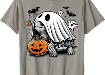 Halloween Turtle Ghost Pumpkin Costume Terrapin Tortoise T-Shirt