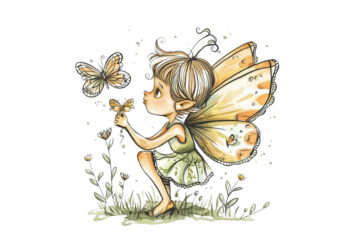 Hand drawn beautiful cute little fairy graphic t shirt