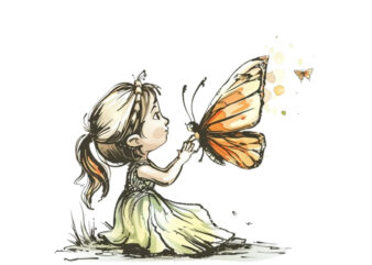 Hand drawn beautiful cute little fairy