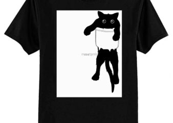 Hang loose black cat pocket art Classic T-Shirt