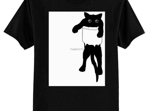 Hang loose black cat pocket art classic t-shirt