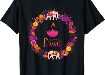 Happy Diwali Festival of Lights Deepavali Hindu Indian T-Shirt