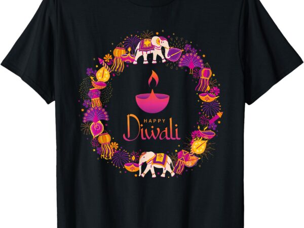 Happy diwali festival of lights deepavali hindu indian t-shirt