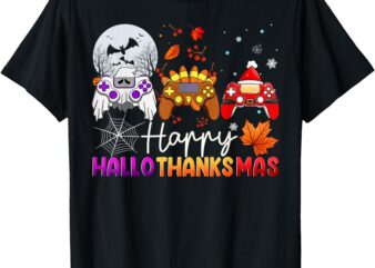 Happy Hallothanksmas Game Controller Gamer Hallothanksmas T-Shirt