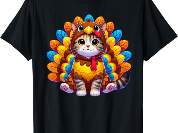 Happy thanksgiving cat turkey costume christmas day t-shirt