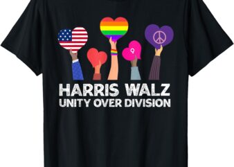 Harris Waltz 2024 Unity Over Division Kamala Harris Tim Walz T-Shirt