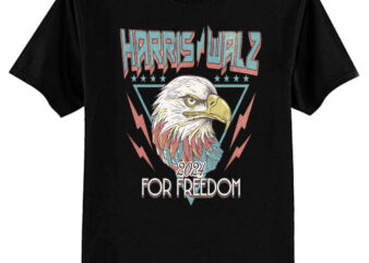 Harris Walz 2024 Vintage Eagle for Freedom Retro 80s 90s Kamala Harris 2024 T-Shirt