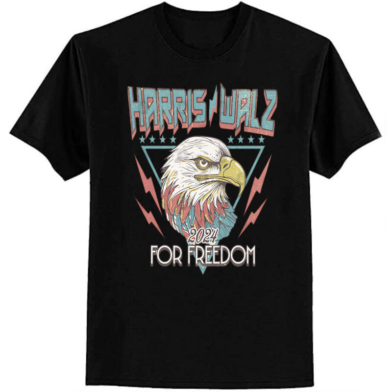 Harris Walz 2024 Vintage Eagle for Freedom Retro 80s 90s Kamala Harris 2024 T-Shirt