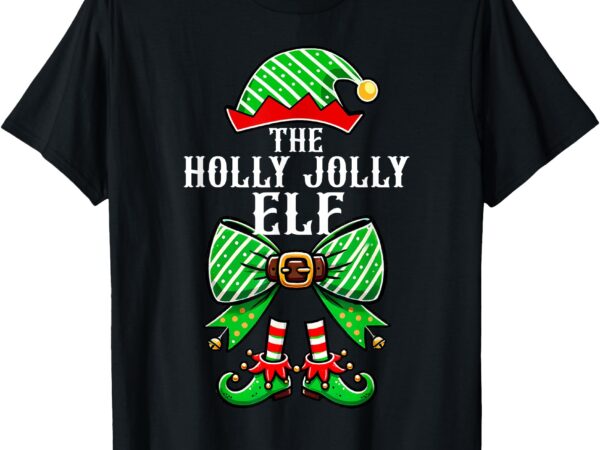 Holly xmas jolly elf coquette bow christmas family matching t-shirt