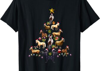 Horses Christmas Tree Horse Xmas Equestrian For Women Girls T-Shirt