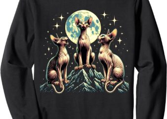 Howling At Moon Sphinx Cat Sweatshirt