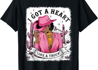 I Got A Heart Like A Truck Western Black Cowgirl African T-Shirt