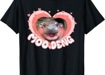 I Love Moo Deng Baby Hippo Moo Deng I Heart Moo Deng T-Shirt