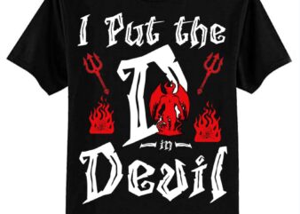 I Put D in Devil Matching Couple Funny Halloween T-Shirt ltsp