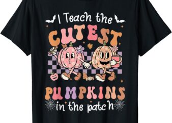 I Teach The Cutest Pumpkins In The Patch Retro Teacher Fall T-Shirt